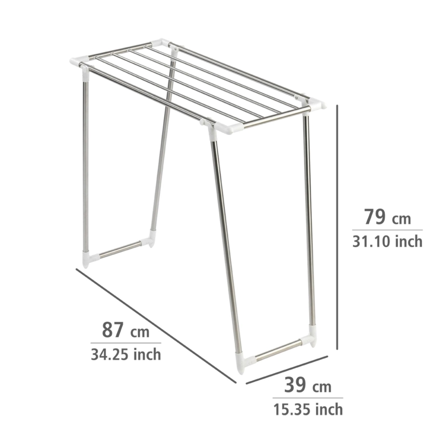 WENKO 3774020100 - PROFI SINGLE veļas žāvētājs 87x79 cm nerūsējošais tērauds/sudraba/balts