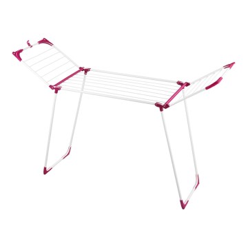 WENKO 3774021100 - Veļas žāvēšanas statīvs SUMMER DRY 153x76 cm balts/rozā
