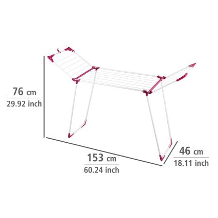 WENKO 3774021100 - Veļas žāvēšanas statīvs SUMMER DRY 153x76 cm balts/rozā