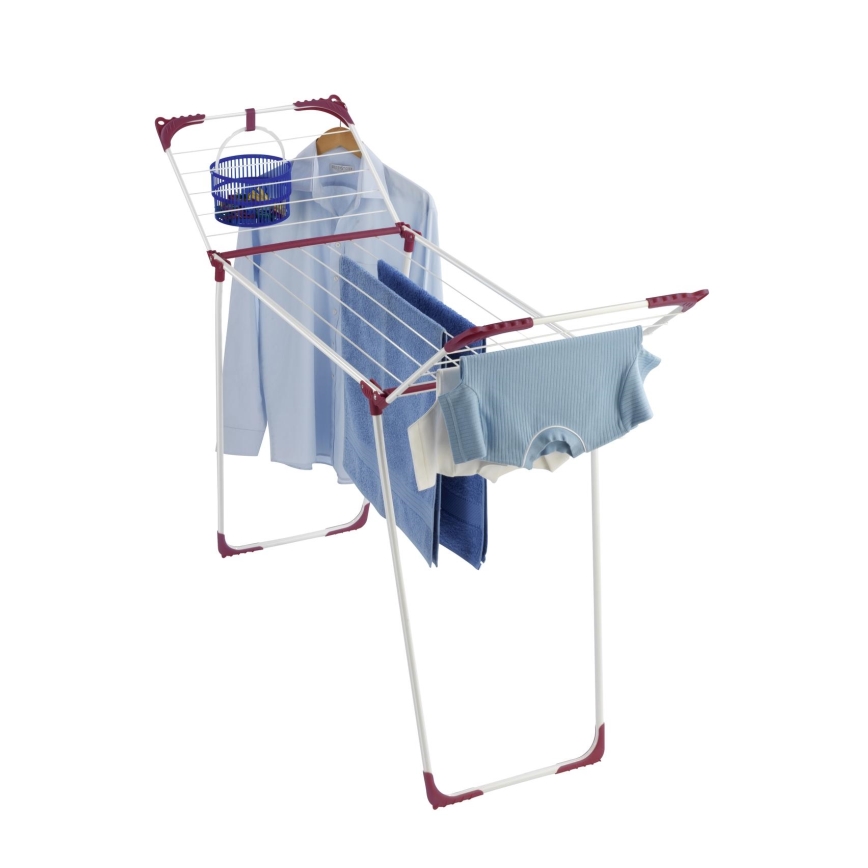 WENKO 3774021100 - Veļas žāvēšanas statīvs SUMMER DRY 153x76 cm balts/rozā