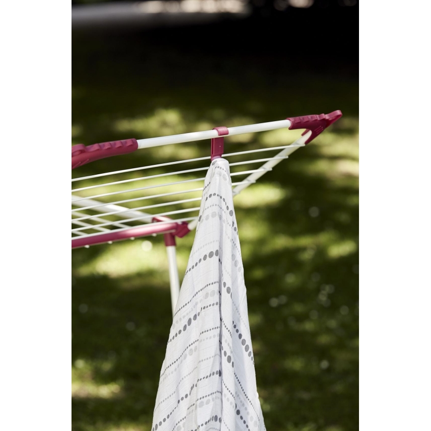 WENKO 3774021100 - Veļas žāvēšanas statīvs SUMMER DRY 153x76 cm balts/rozā