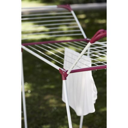 WENKO 3774021100 - Veļas žāvēšanas statīvs SUMMER DRY 153x76 cm balts/rozā