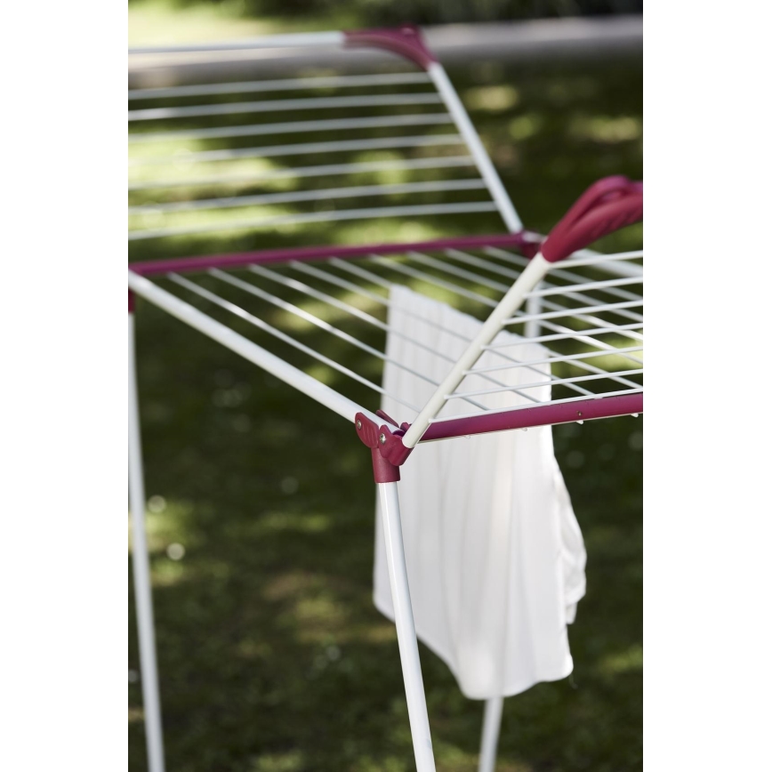 WENKO 3774021100 - Veļas žāvēšanas statīvs SUMMER DRY 153x76 cm balts/rozā