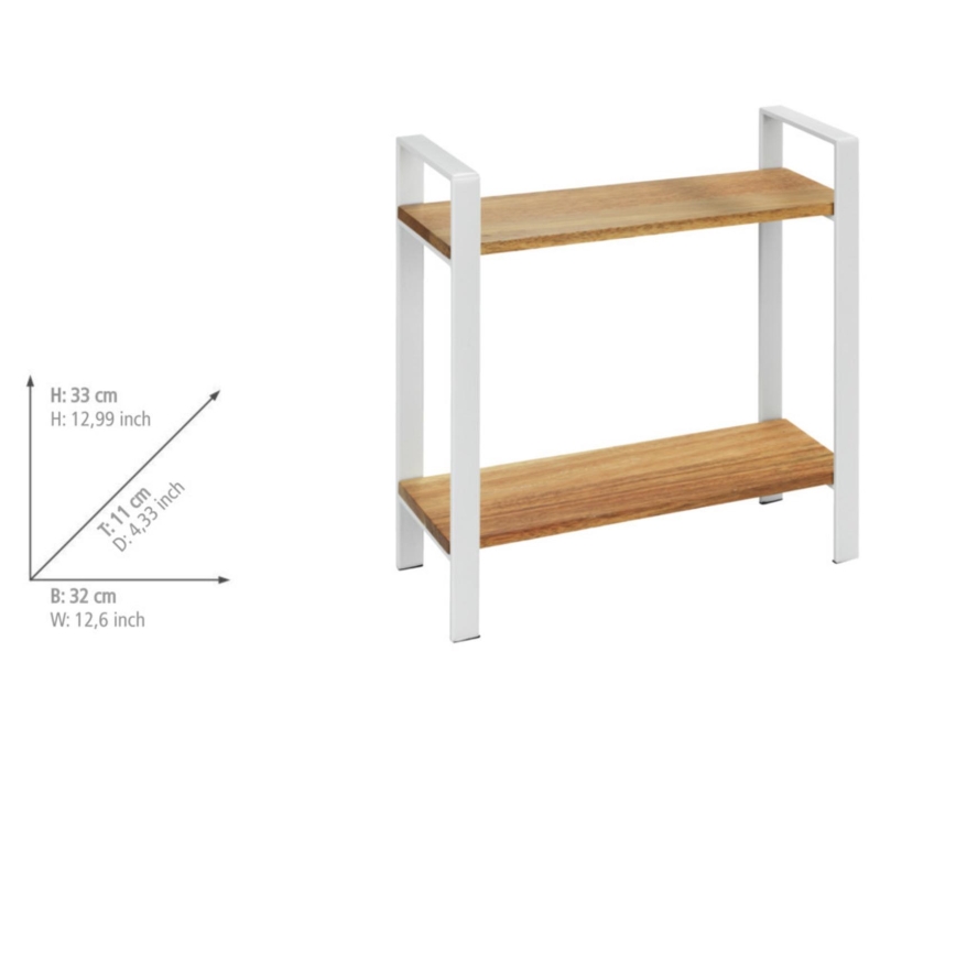 WENKO 53024100 - Plaukts LOUISA 32x33 cm balts/brūns