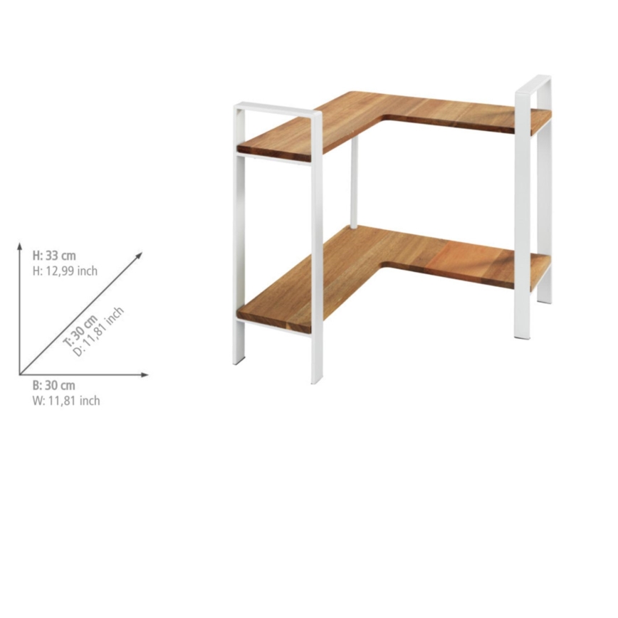 WENKO 53025100 - Plaukts LOUISA 30x33 cm balts/brūns