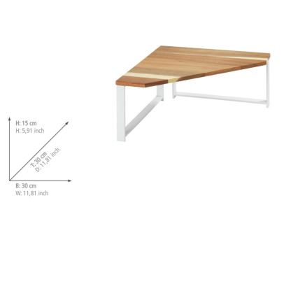 WENKO 53026100 - LOUISA plaukts 30x30 cm balts/brūns