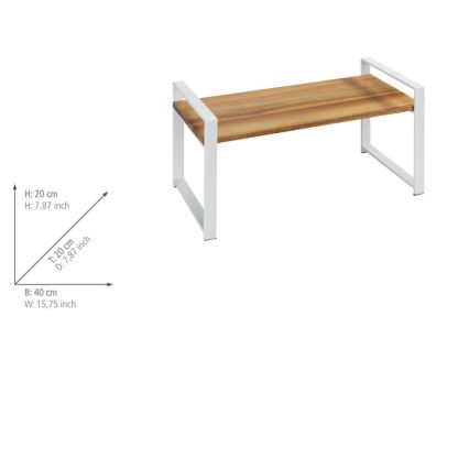WENKO 53027100 - Plaukts LOUISA 40x20 cm balts/brūns