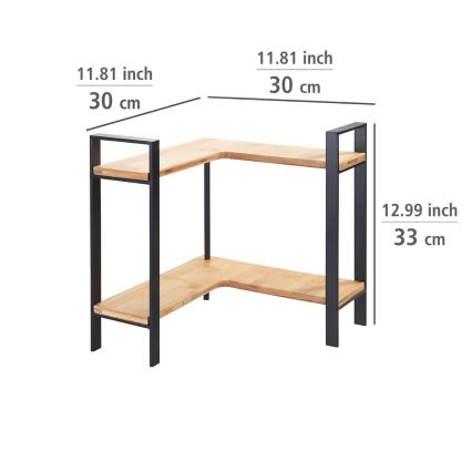 WENKO 53028100 - Plaukts LOU 30x33 cm melns/brūns