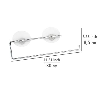WENKO 53130100 - Dvieļu turētājs STATIC-LOC 30x8,5 cm sudraba/caurspīdīgs