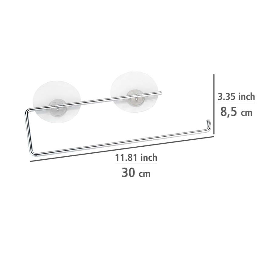 WENKO 53130100 - Dvieļu turētājs STATIC-LOC 30x8,5 cm sudraba/caurspīdīgs