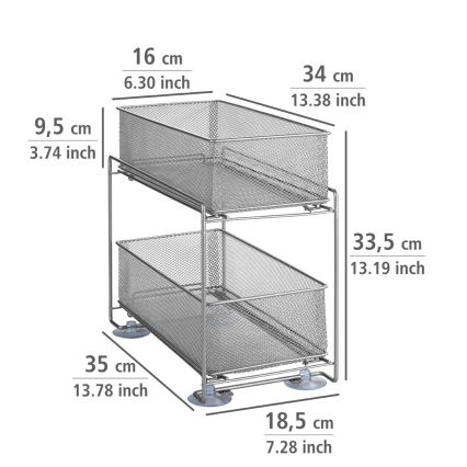WENKO 53140800 - GIOMA plaukts 35x33,5 cm, sudraba krāsā