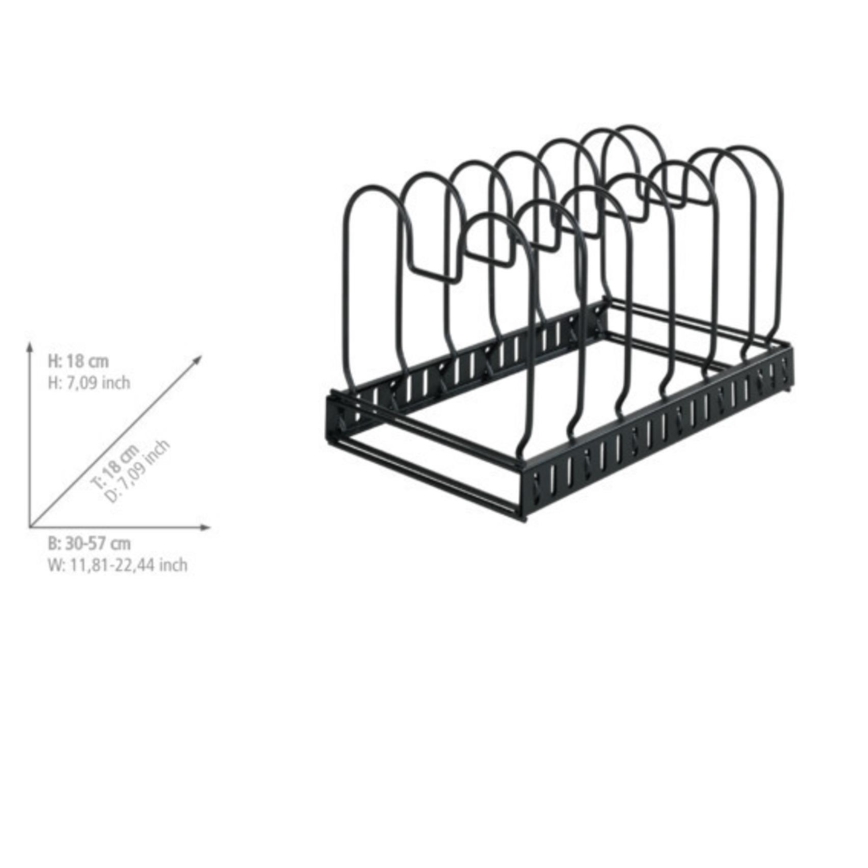 WENKO 53149100 - Vāku un pannu turētājs 18x18 cm melns