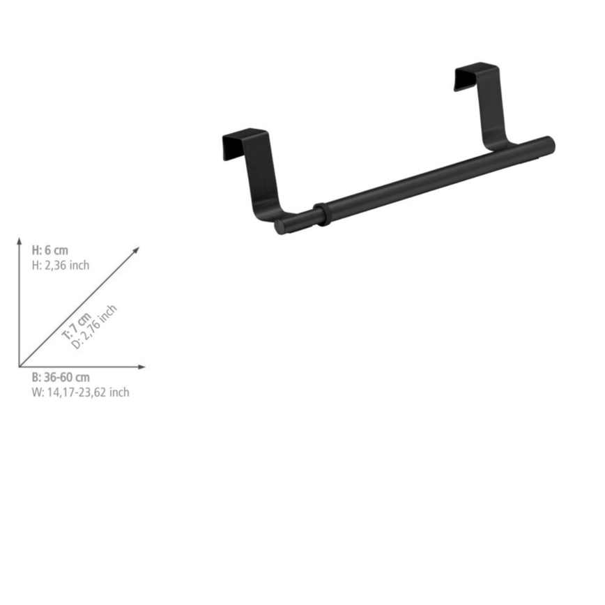 WENKO 53247100 - Dvieļu turētājs 7x6 cm nerūsējošais tērauds/melns