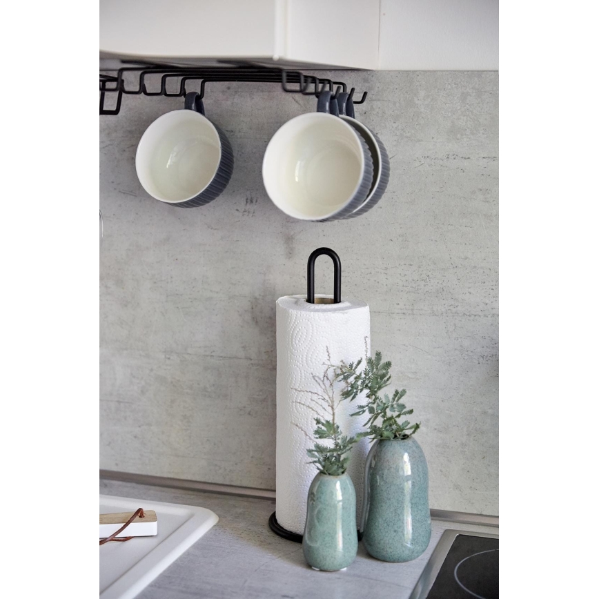 WENKO 53256100 - Virtuves dvieļu turētājs 12,5x32,5 cm melns
