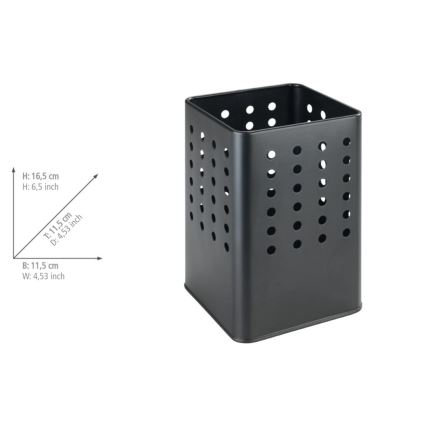 WENKO 54017100 - Galda piederumu turētājs SILIO 11,5x16,5 cm melns
