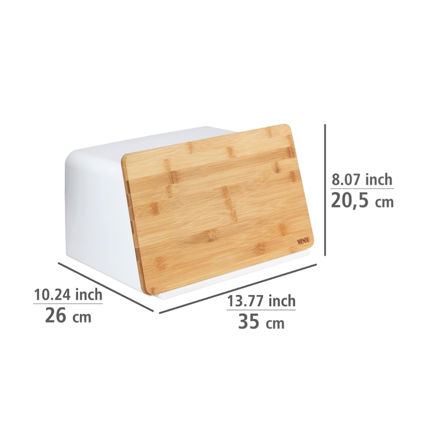 WENKO 54099100 - Maizes kaste KUBO 35x26,5 cm balta/brūna