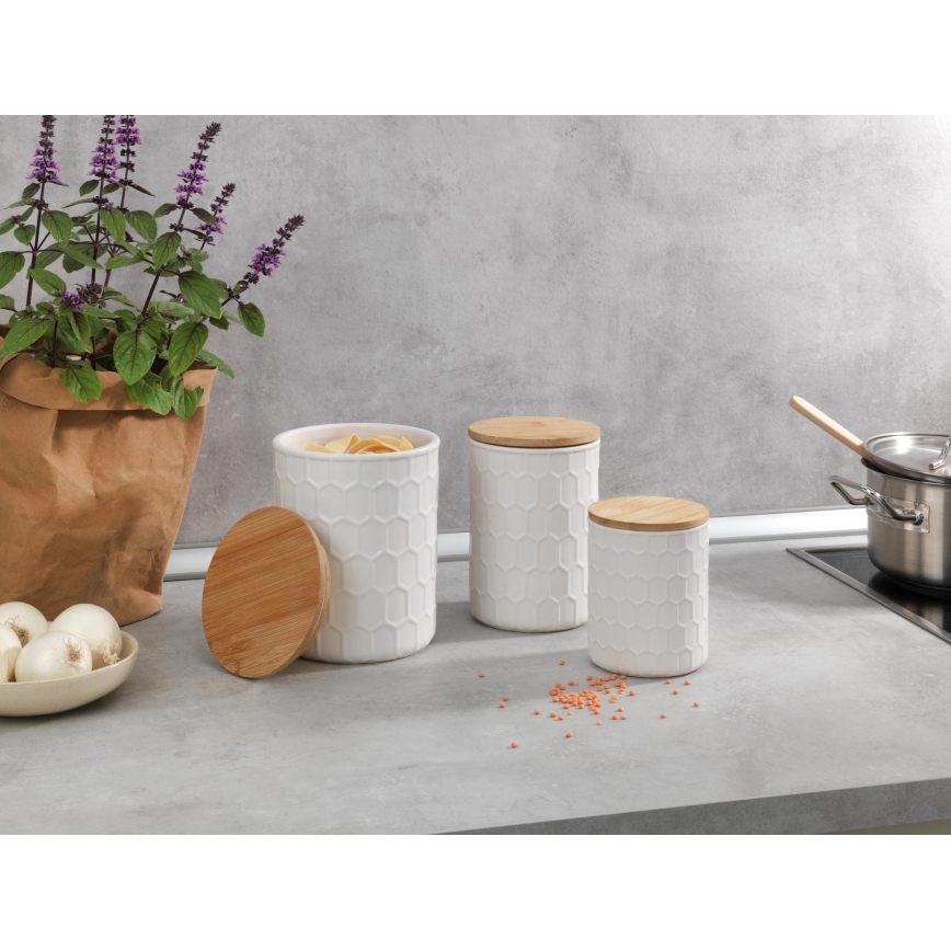 WENKO 54222100 - Uzglabāšanas kaste MAYA 13x17 cm balta/brūna