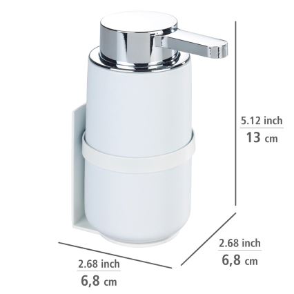 WENKO 54655100 - Ziepju dozators WOYA 250 ml balts/spīdīgs hroms