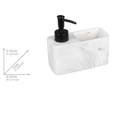 WENKO 54668100 - Ziepju dozators RESA 14,5x14,3 cm balts/melns