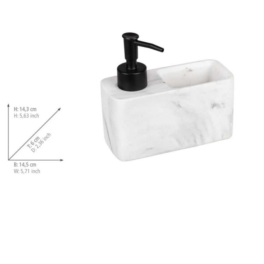 WENKO 54668100 - Ziepju dozators RESA 14,5x14,3 cm balts/melns