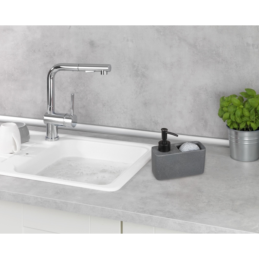 WENKO 54669100 - Ziepju dozators RESA 14,5x14,3 cm pelēks/melns
