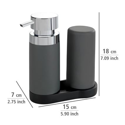 WENKO 54735100 - Mazgāšanas stacija EASY SQUEEZ-E 15x18 cm pelēka/pelēka