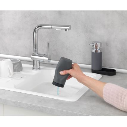 WENKO 54735100 - Mazgāšanas stacija EASY SQUEEZ-E 15x18 cm pelēka/pelēka