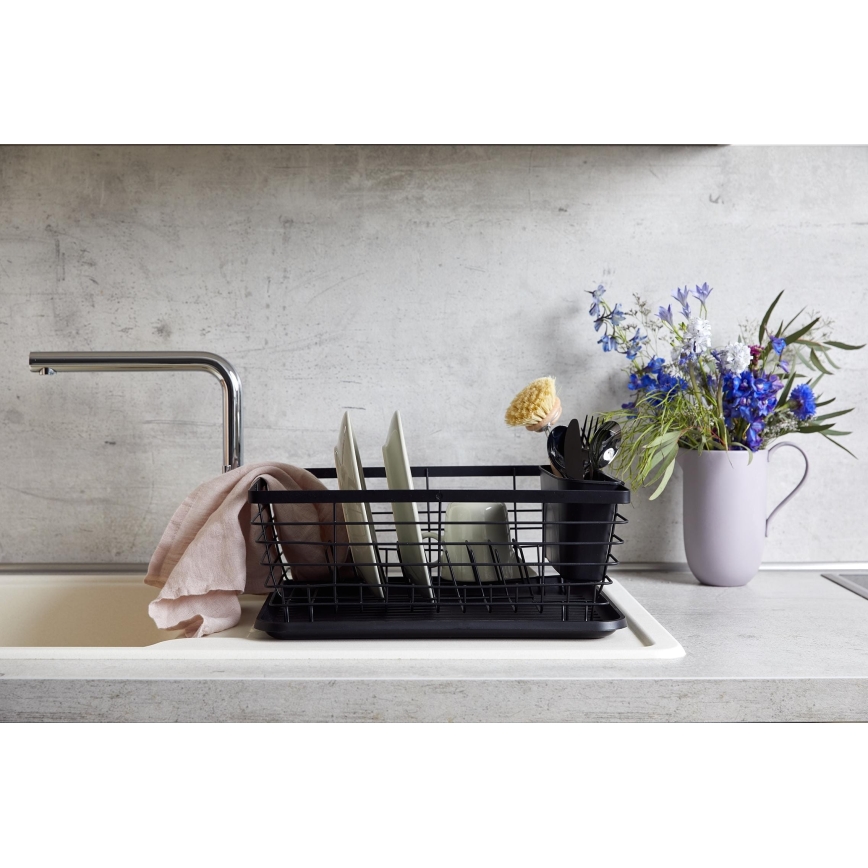 WENKO 54766100 - Trauku žāvētājs BLACK OUTDOOR KITCHEN 36x30 cm melns/melns