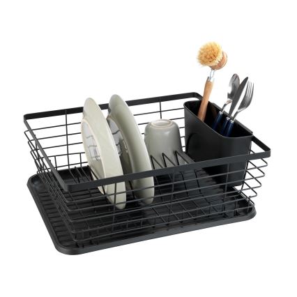 WENKO 54766100 - Trauku žāvētājs BLACK OUTDOOR KITCHEN 36x30 cm melns/melns