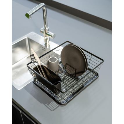 WENKO 54766100 - Trauku žāvētājs BLACK OUTDOOR KITCHEN 36x30 cm melns/melns
