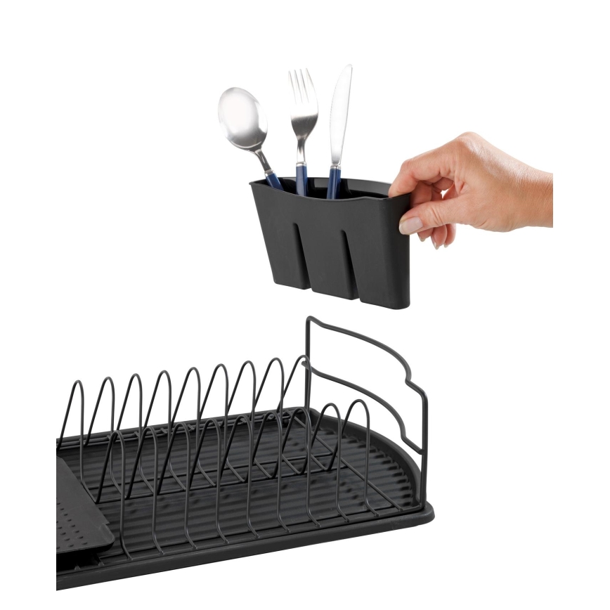 WENKO 54767100 - Trauku žāvētājs BASIC 47,5x26,5 cm melns