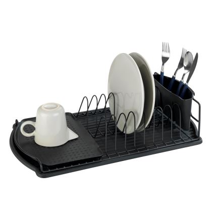 WENKO 54767100 - Trauku žāvētājs BASIC 47,5x26,5 cm melns