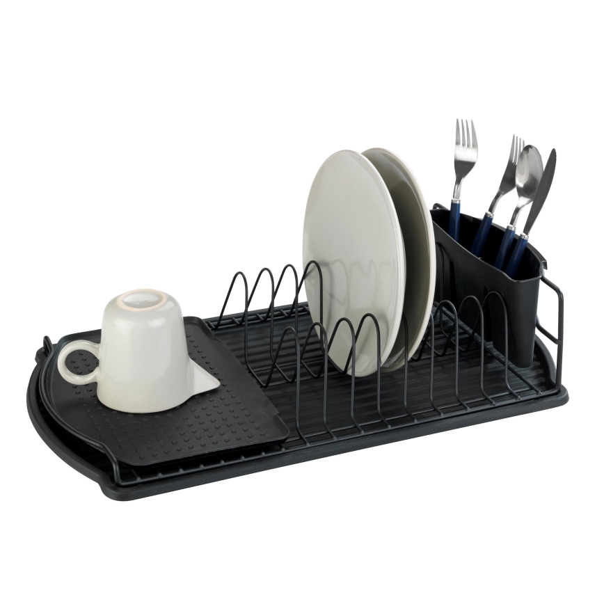 WENKO 54767100 - Trauku žāvētājs BASIC 47,5x26,5 cm melns