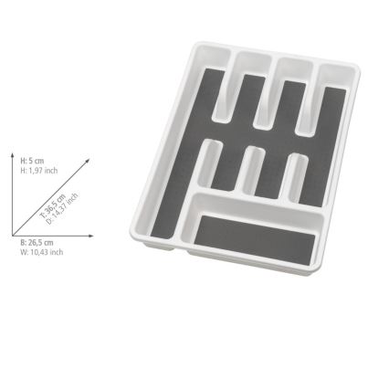 WENKO 54788100 - Galda piederumu ieliktnis 26,5x36,5 cm balta/pelēka