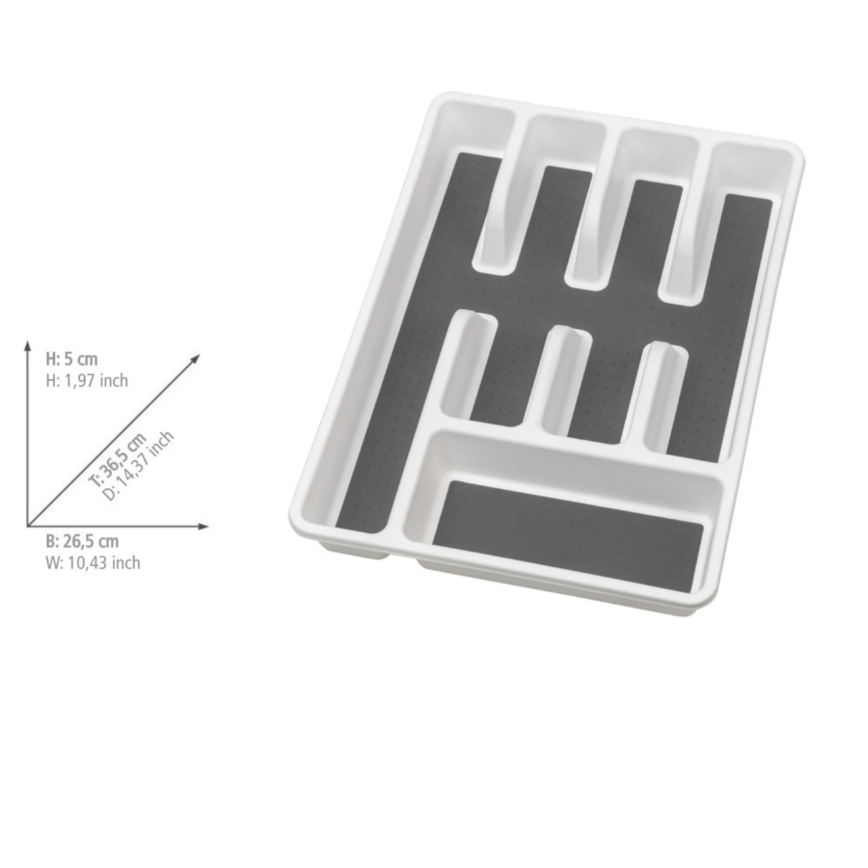 WENKO 54788100 - Galda piederumu ieliktnis 26,5x36,5 cm balta/pelēka