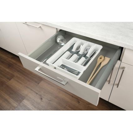 WENKO 54788100 - Galda piederumu ieliktnis 26,5x36,5 cm balta/pelēka