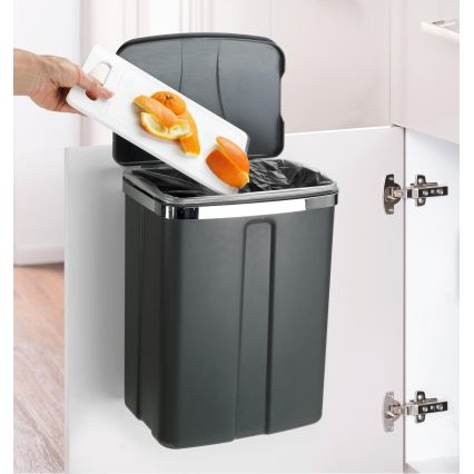WENKO 54903100 - Durvīm piestiprināms grozs 26x36,5 cm, pelēks/sudraba
