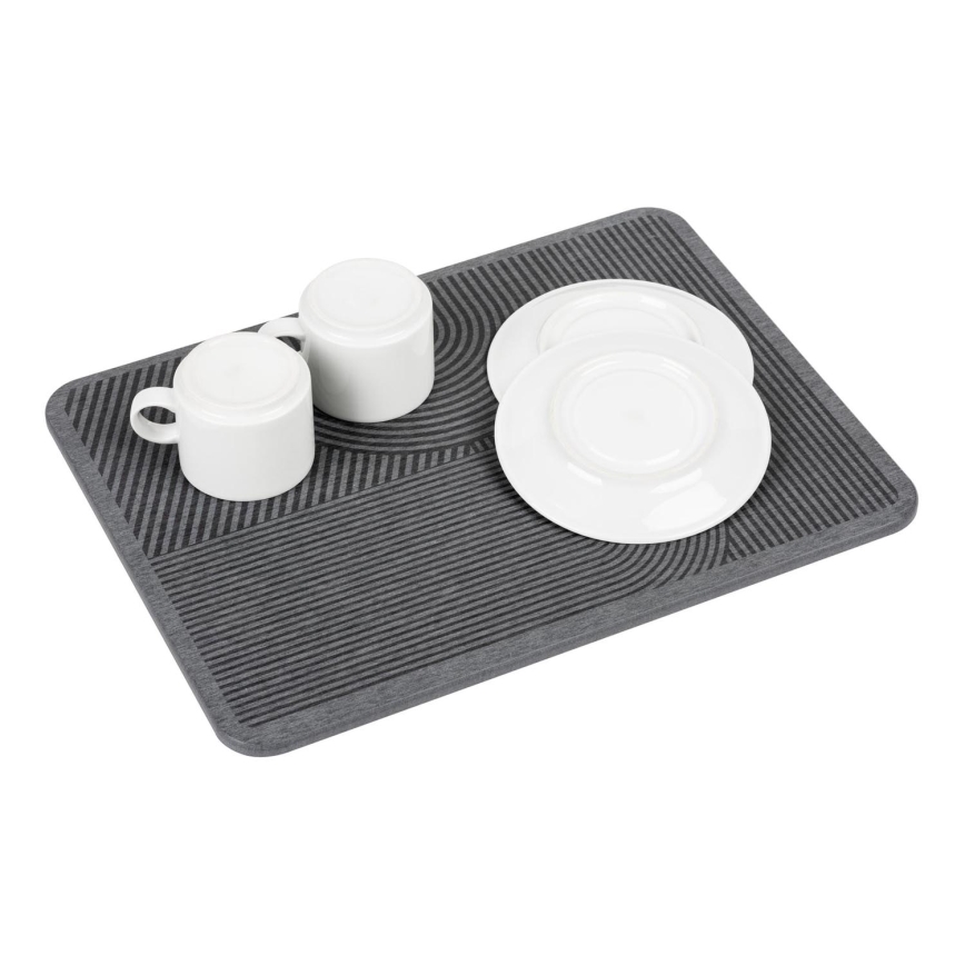 WENKO 54955100 - Trauku žāvēšanas paliktnis DAMON 40x30 cm diatomīts/pelēks