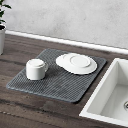 WENKO 54955100 - Trauku žāvēšanas paliktnis DAMON 40x30 cm diatomīts/pelēks