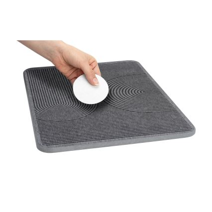 WENKO 54955100 - Trauku žāvēšanas paliktnis DAMON 40x30 cm diatomīts/pelēks