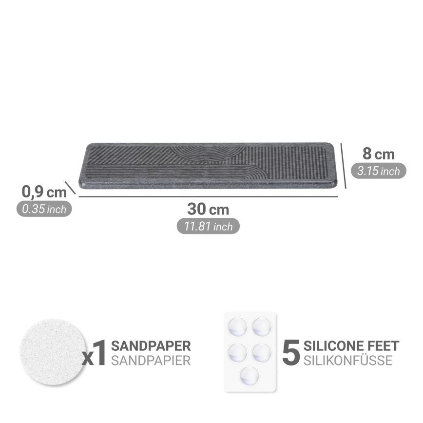 WENKO 54957100 - Pilienu paliktnis DAMON 30x8 cm pelēks