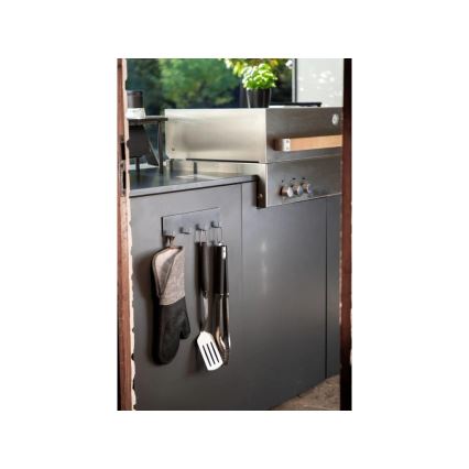 WENKO 55014100-Āķis BLACK OUTDOOR KITCHEN 30x6,5 cm melns