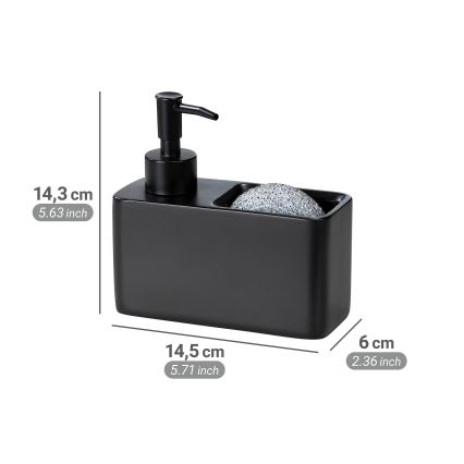 WENKO 55076100 - Šķidro ziepju dozators BLACK OUTDOOR KITCHEN 14,5x14,3 cm melns