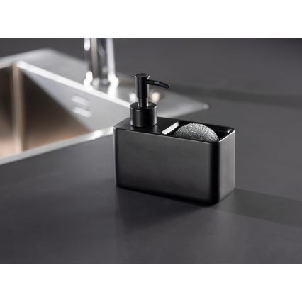 WENKO 55076100 - Šķidro ziepju dozators BLACK OUTDOOR KITCHEN 14,5x14,3 cm melns