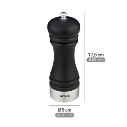 WENKO 55083100-Piparu dzirnaviņas BLACK OUTDOOR KITCHEN 5x17,5 cm melna/balta