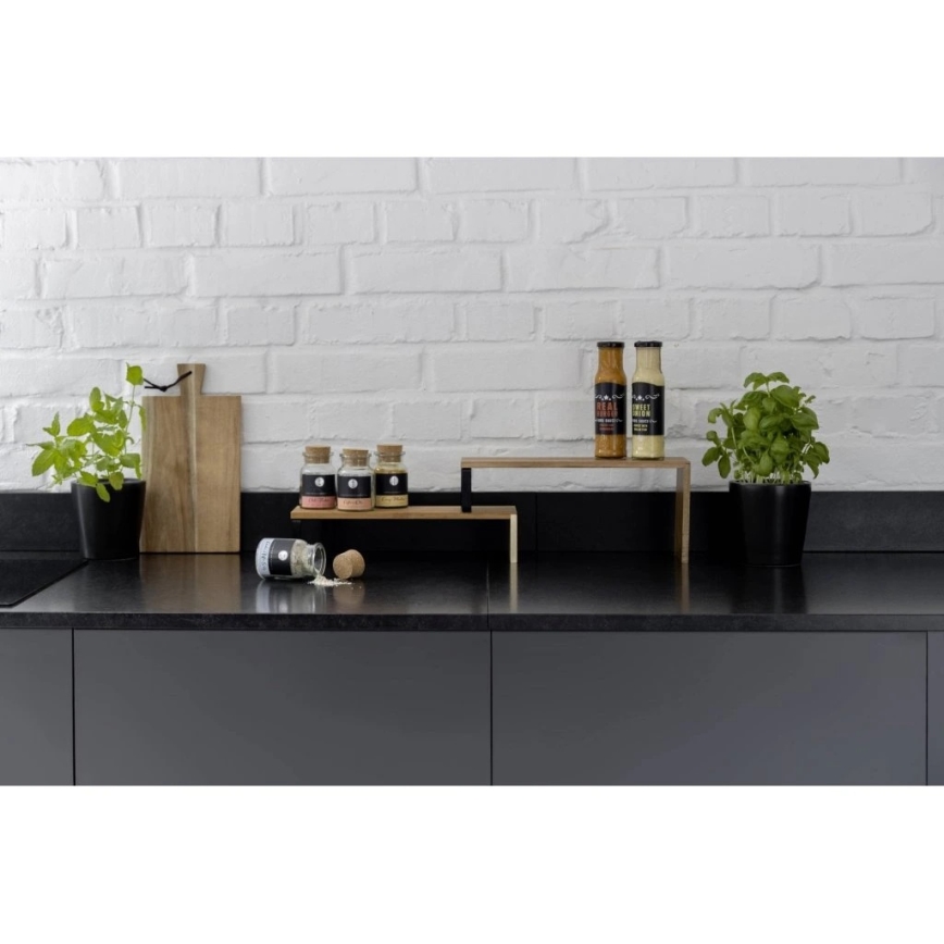 WENKO 55097100-plaukts BLACK OUTDOOR KITCHEN 36x16 cm brūns/melns