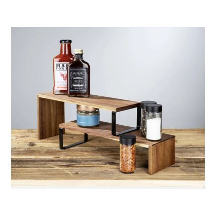 WENKO 55097100-plaukts BLACK OUTDOOR KITCHEN 36x16 cm brūns/melns