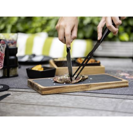 WENKO 55103100 - Griešanas dēlītis BLACK OUTDOOR KITCHEN 30x15 cm brūns/pelēks
