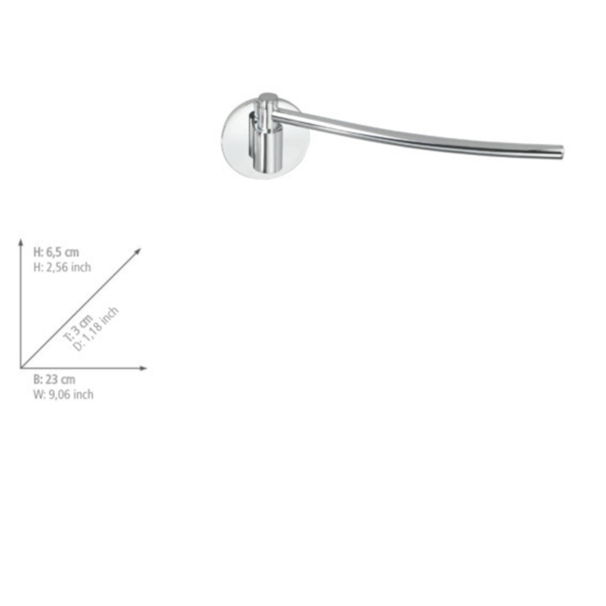 WENKO 5639100 - Papīra dvieļu turētājs TURBO-LOC KÜCHE 23x6,5 cm no nerūsējošā tērauda/sudraba
