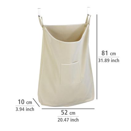 WENKO 62107100 - Veļas grozs CANGURO 52x81 cm bēšs/sudraba